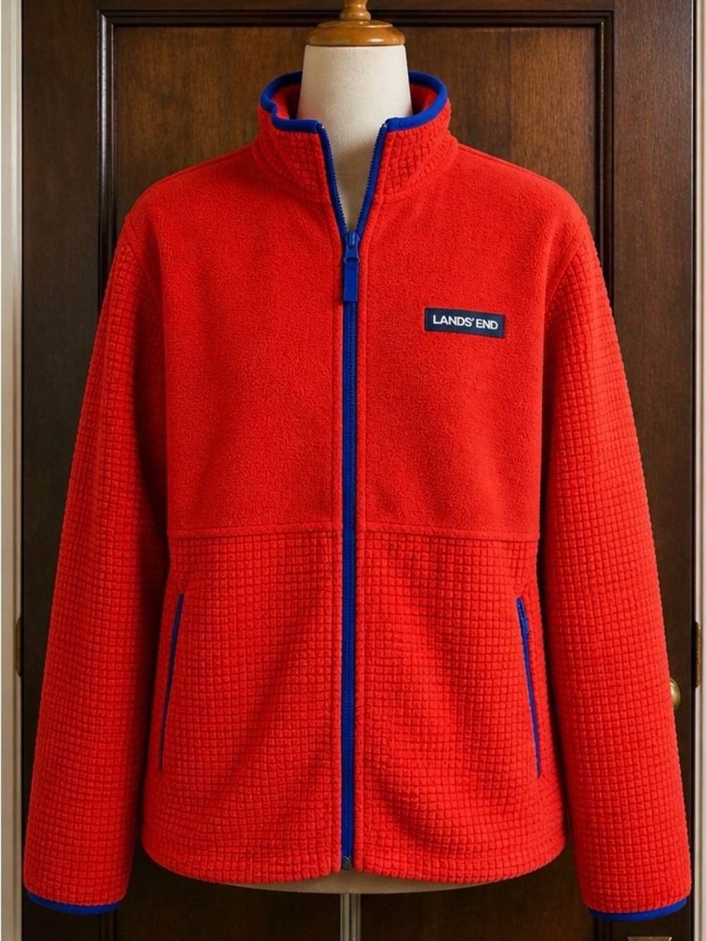 Lands' End Fleece Jacket with Blue Trim